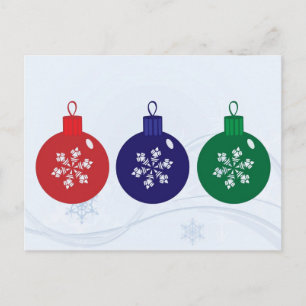 Christmas Baubles Holiday Postcard