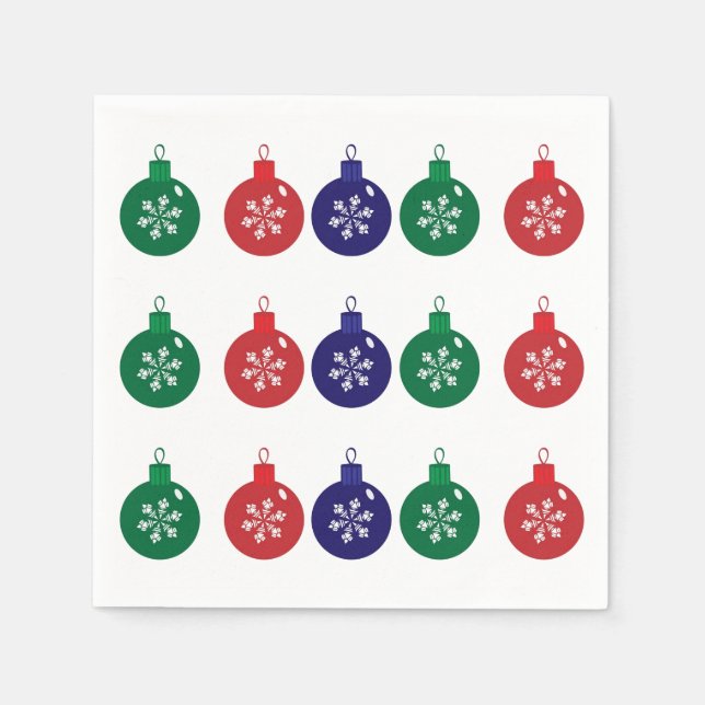 Christmas Baubles Paper Napkin (Front)