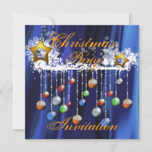 Christmas Baubles Party Invitation