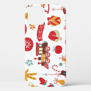 Christmas Baubles: Snowy Vintage Set. iPhone 12 Case