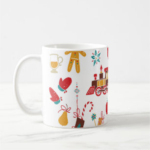 Christmas Baubles: Snowy Vintage Set. Coffee Mug