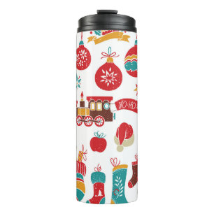 Christmas Baubles: Snowy Vintage Set. Thermal Tumbler