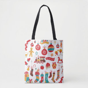 Christmas Baubles: Snowy Vintage Set. Tote Bag