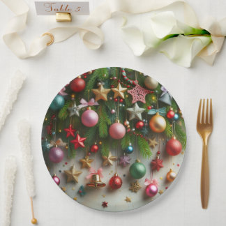 Christmas Baubles, Stars, and Bells  Paper Plate