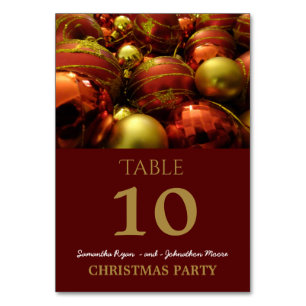 Christmas Baubles Table Number