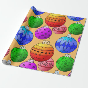 Christmas baubles wrapping paper 