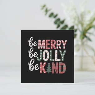 Christmas Be Kind Teacher Merry Xmas Tree Jolly  Holiday Card