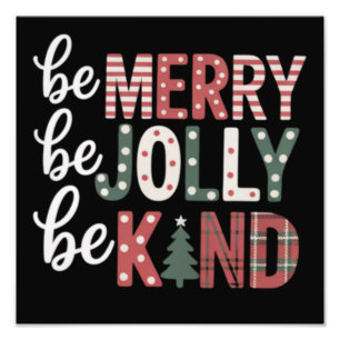 Christmas Be Kind Teacher Merry Xmas Tree Jolly Photo Print