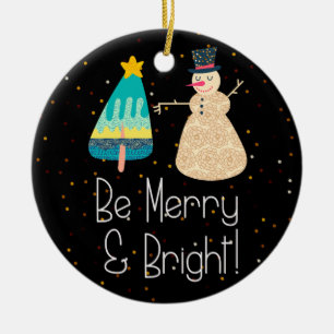 Christmas Be Merry & Bright Snowman Tree Ornament