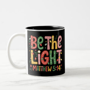 Christmas Be The Light Xmas Christian Holiday Two-Tone Coffee Mug