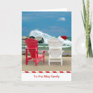 Christmas Beach Chairs Holiday Card