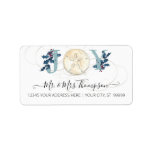 Christmas Beach Coastal Sand Dollar Blue Script La Label<br><div class="desc">A simple yet elegant beach inspired Christmas card return address mailing label. The extra large size works on both the front or back side of your card and really stands out nicely. Watercolor painted sand dollar artwork is graphically mixed with vintage holly leaves and berries and elegant calligraphy scrollwork flourishes...</div>