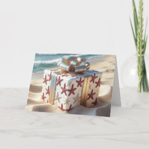 Christmas Beach Gift With Starfish Card