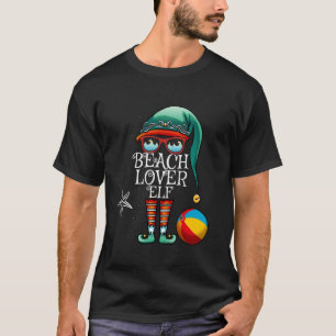Christmas Beach Lover Elf Matching Family Christma T-Shirt