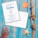 Christmas Beach Party Tropical Sand Dollar  Invitation Postcard<br><div class="desc">Christmas Beach Party Invitation postcard,  with a tropical sand dollar and blue typography design. With customisable lettering,  you can add your own information. A festive way to plan your destination holiday celebration.</div>
