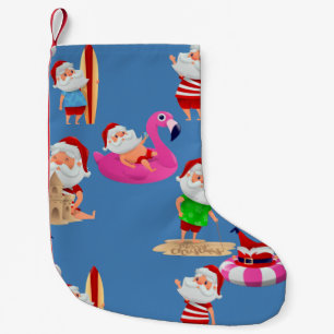 christmas beach santa claus vacation small christmas stocking