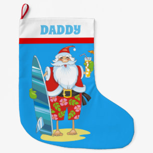 Christmas beach Santa Holiday add text stocking
