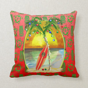 Christmas Beach Sunset Cushion