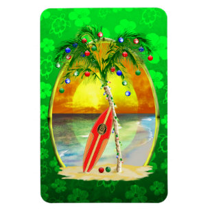 Christmas Beach Sunset Magnet