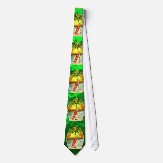 Christmas Beach Sunset Tie (Front)
