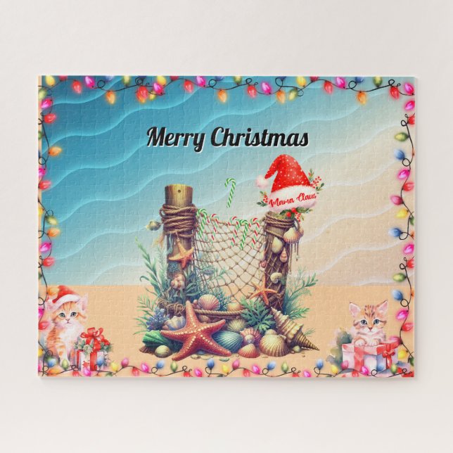 Christmas beach theme  jigsaw puzzle (Horizontal)