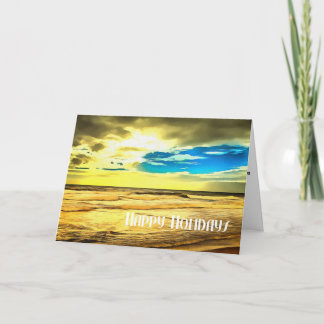 Christmas / Beach theme, Ocean, Waves, Sand, Water Holiday Card