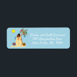 Christmas Beach Tropical Snowman Address Return Address Label<br><div class="desc">This design was created though digital art. It may be personalized in the area provide or customizing by choosing the click to customize further option and changing the name, initials or words. You may also change the text color and style or delete the text for an image only design. Contact...</div>