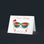 Christmas Beach tropical Sun Glasses  Card<br><div class="desc">This design may be personalised by choosing the Edit Design option. You may also transfer onto other items. Contact me at colorflowcreations@gmail.com or use the chat option at the top of the page if you wish to have this design on another product or need assistance. See more of my designs...</div>