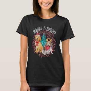 Christmas Beagle and Golden Retriever T-Shirt