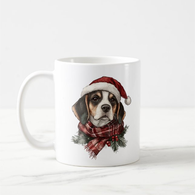Christmas Beagle Coffee Mug (Left)