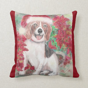Christmas Beagle Cushion