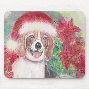 Christmas Beagle - Customised Mouse Pad