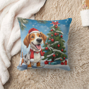 Christmas Beagle Dog Cushion