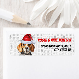 Christmas Beagle Dog Lover Return Address Label