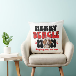 Christmas Beagle Dog Mom Cushion