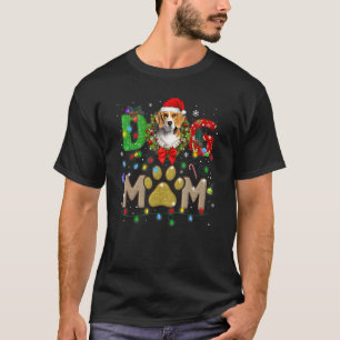 Christmas Beagle Mum Hat Santa Scarf Plaid Dog Mum T-Shirt