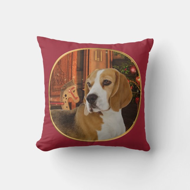 Christmas Beagle Pillow (Front)