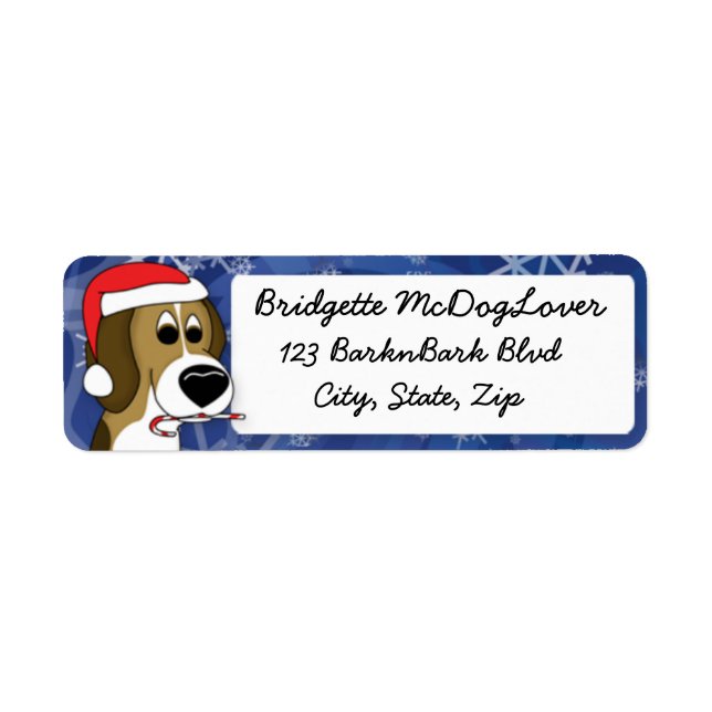 Christmas Beagle Return Address Label (Front)
