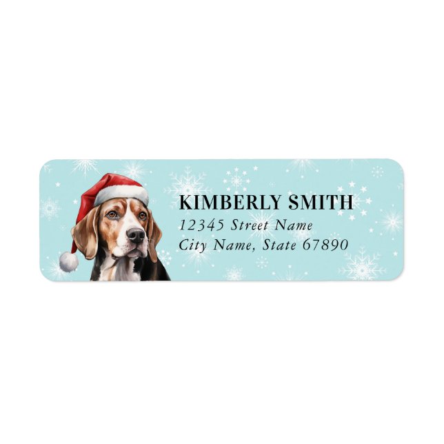 Christmas Beagle Return Address Labels (Front)