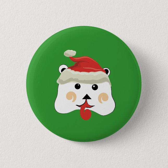 Christmas Bear 6 Cm Round Badge (Front)