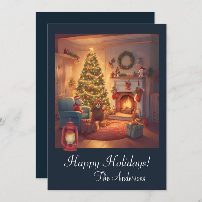 Christmas bear 9, Happy Holidays, Christmas card (Front/Back)