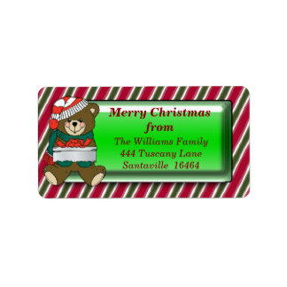 Christmas Bear Address Label