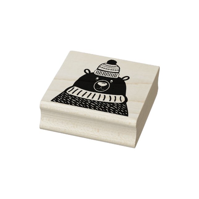 christmas bear art stamp (Stamp)