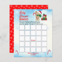Christmas Bear Bearly Wait Boy Baby Shower Bingo