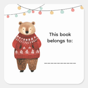 Christmas Bear Book Labels