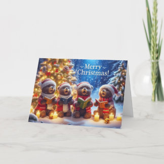 Christmas Bear Christmas greeting cards. Holiday Card