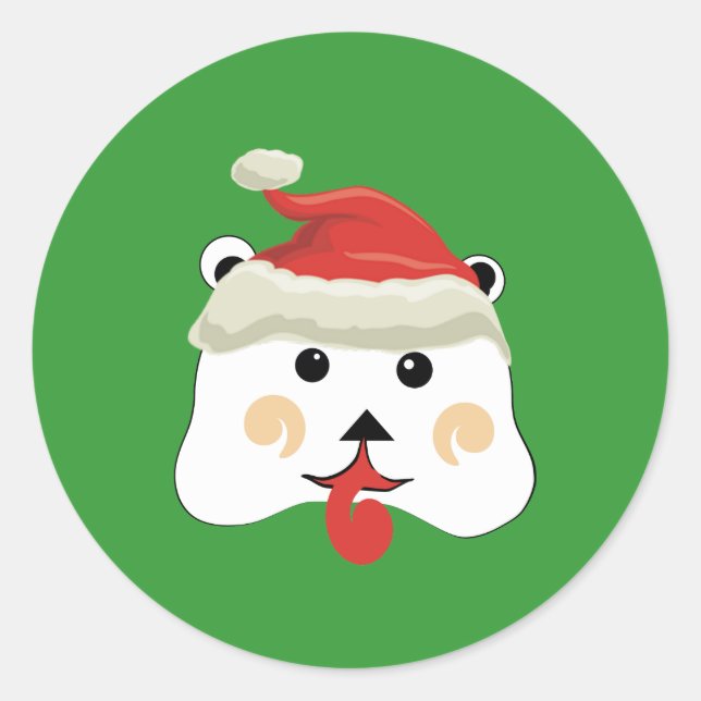 Christmas Bear Classic Round Sticker (Front)
