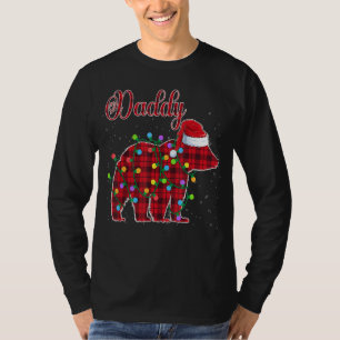 Christmas Bear Daddy Red Plaid Xmas Matching Famil T-Shirt