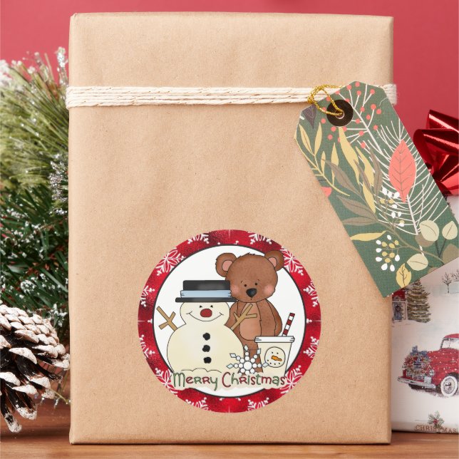Christmas Bear Holiday cartoon sticker (Holiday)