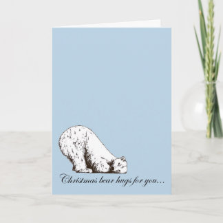 Christmas bear hug for you holiday card